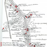 1940 plattegrond Leek, rode stippen Stolpersteine