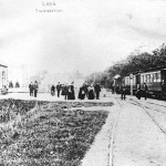 1915 Tolberterstraat met links het stationnetje voor Drachtster Tram